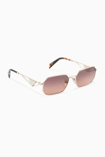 Logo Rectangle Sunglasses in Metal