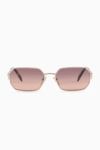 Logo Rectangle Sunglasses in Metal