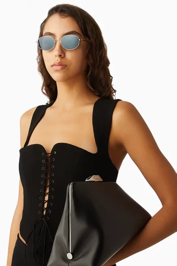 Estra Oval Sunglasses in Titanium