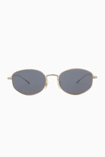 Estra Oval Sunglasses in Titanium
