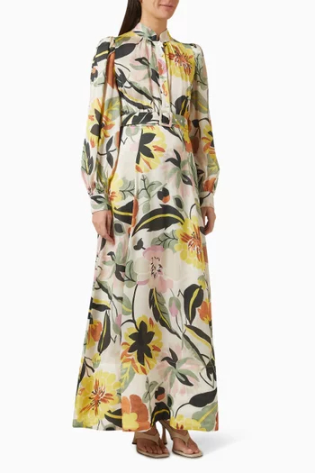 Floral Maxi Dress in Organza