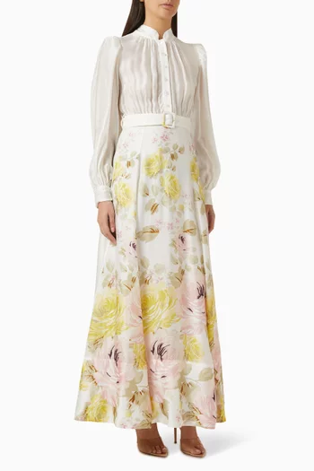Floral Maxi Dress in Organza