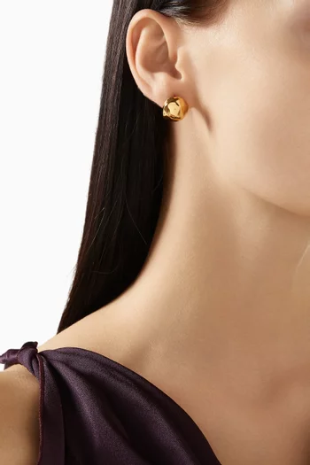 أقراط جميلة متوسطة برونز مطلي ذهب عيار 22