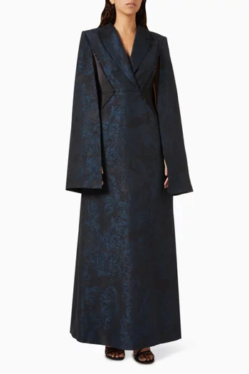 Slit-sleeve Gown in Jacquard
