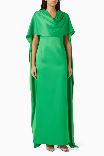 Cape-sleeve Gown