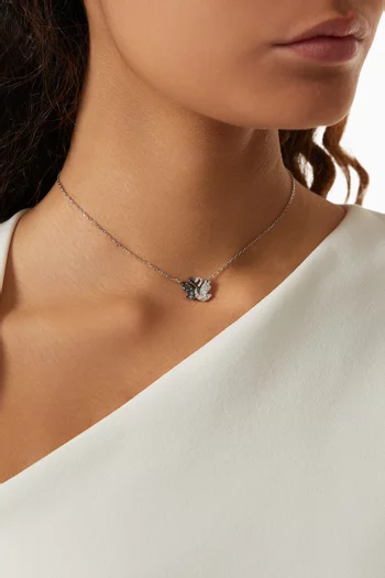 Swan Pendant Necklace in Rhodium-plated Metal
