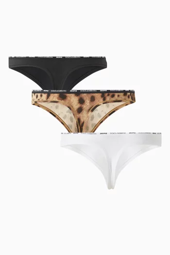 Dolce&Gabbana x SKIMS Cotton Jersey Thong, Set of 3