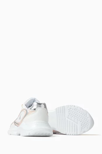 Low-top Sneakers in Mesh & Faux Leather