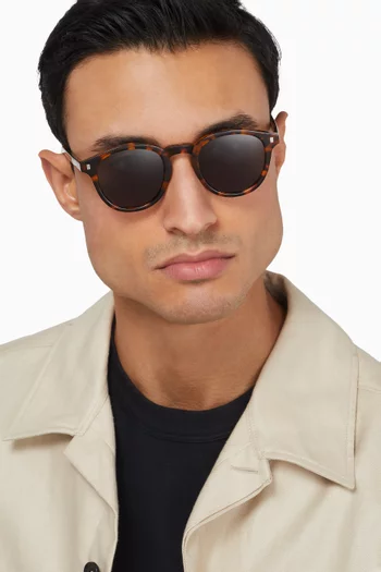 Nelson Round Sunglasses in Bio-acetate