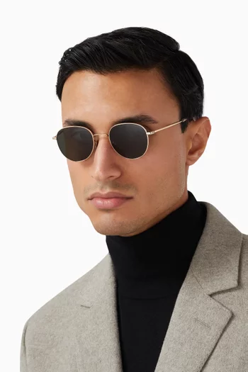 Rio Round Sunglasses in Stainless Steel