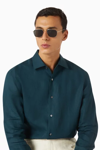 Dion Aviator Sunglasses in Stainless Steel