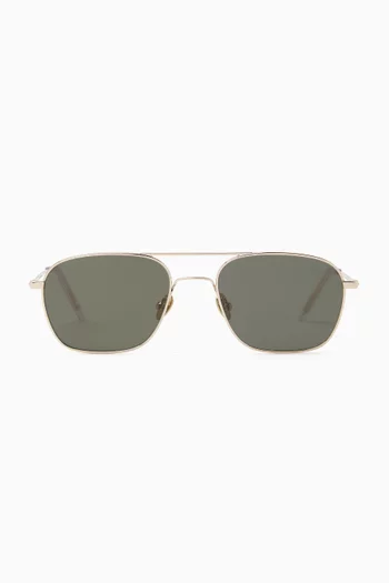 Dion Aviator Sunglasses in Stainless Steel