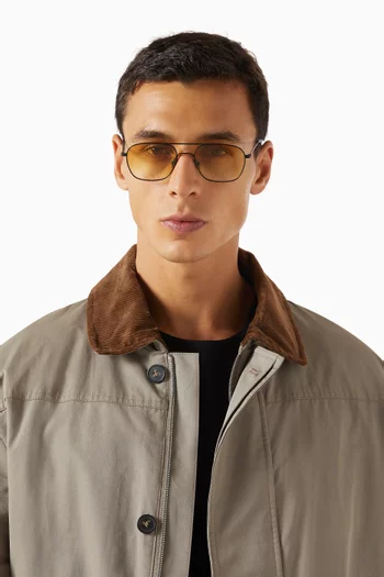 Dion Aviator Sunglasses in Stainless Steel