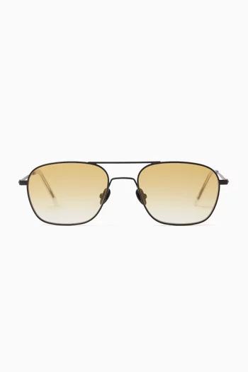 Dion Aviator Sunglasses in Stainless Steel