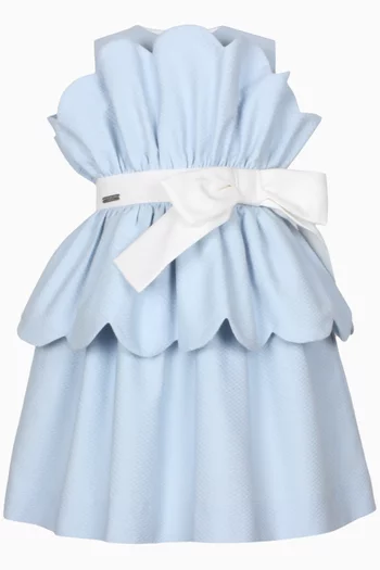 Frilled Dress in Cotton-blend