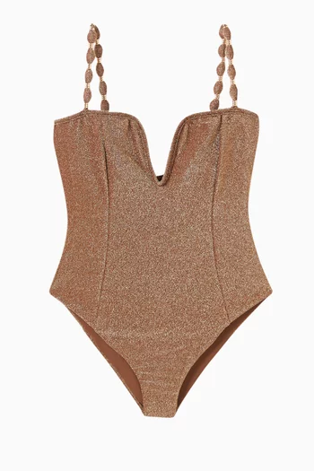 Evangeline One-piece Swimsuit in Glitter Nylon