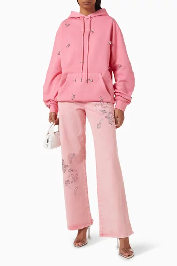 Crystal-embellished Jeans in Denim