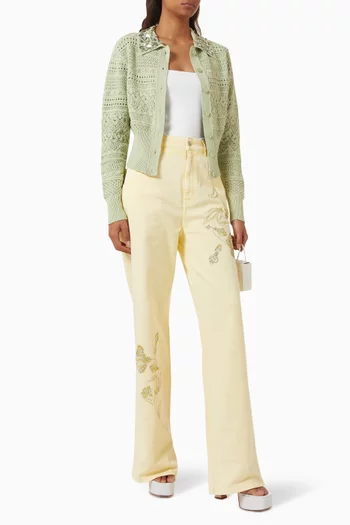 Crystal-embellished Jeans in Denim