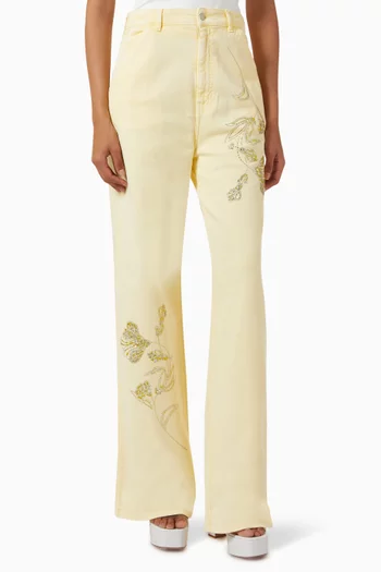 Crystal-embellished Jeans in Denim