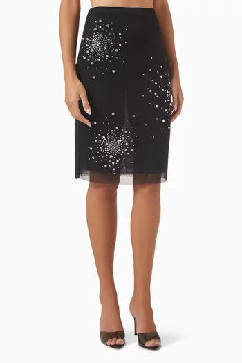 Crystal-embellished Longuette Midi Skirt