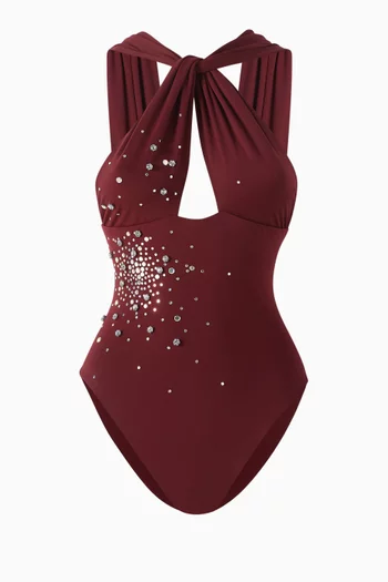 Embellished One-piece Swimsuit in Lycra