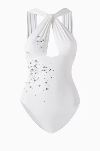 Embellished One-piece Swimsuit in Lycra