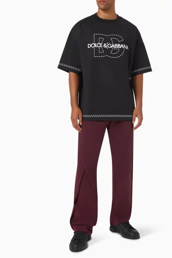 تي شيرت بطبعة شعار الماركة قطن