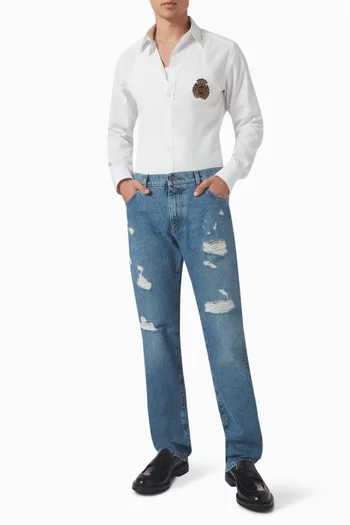 Distressed Jeans in Denim