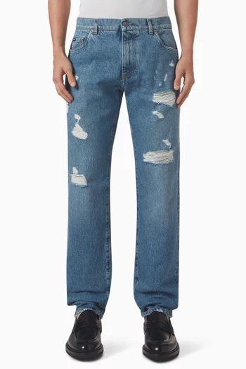 Distressed Jeans in Denim