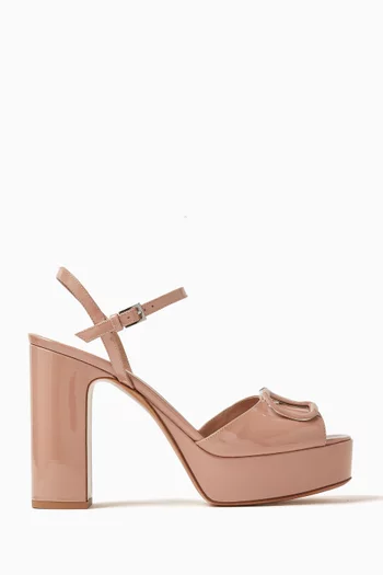 VLOGO Signature 115 Platform Sandals in Patent Leather