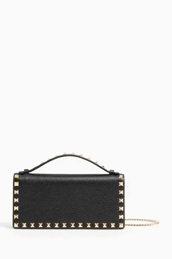 Rockstud Wallet on Chain in Calfskin