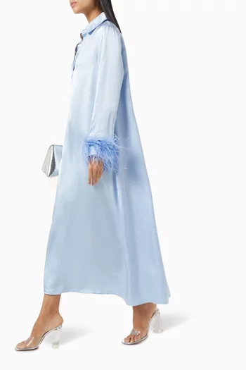 Luna Feather-trimmed Maxi Dress in EcoVero™ Rayon