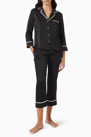 Sydney Cropped Pyjama Top in Silk