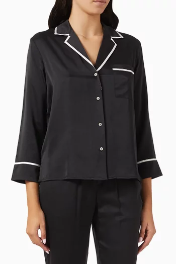 Sydney Cropped Pyjama Top in Silk