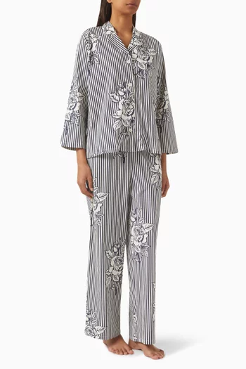 402 Pyjama Shirt & Pants Set in Cotton-stretch