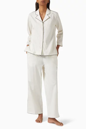 402 Pyjama Shirt & Pants Set in Cotton-stretch