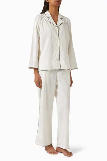 402 Pyjama Shirt & Pants Set in Cotton-stretch