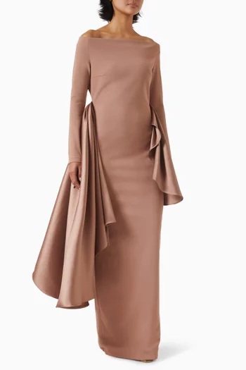 فستان كيانا طويل بأكتاف مكشوفة