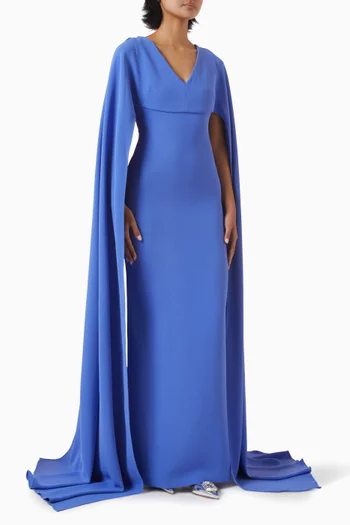 Morgan Cape-sleeve Maxi Dress