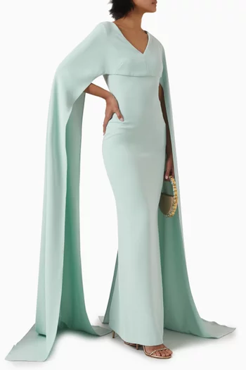 Morgan Cape-sleeve Maxi Dress