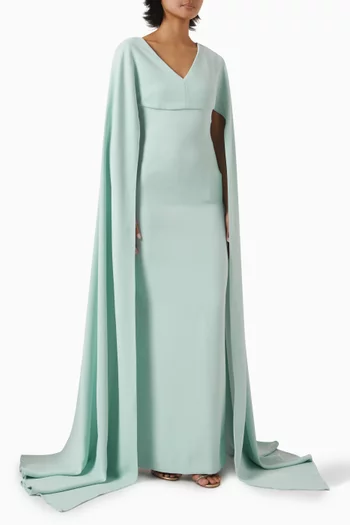 Morgan Cape-sleeve Maxi Dress