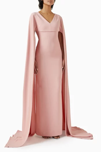 Morgan Cape-sleeve Maxi Dress