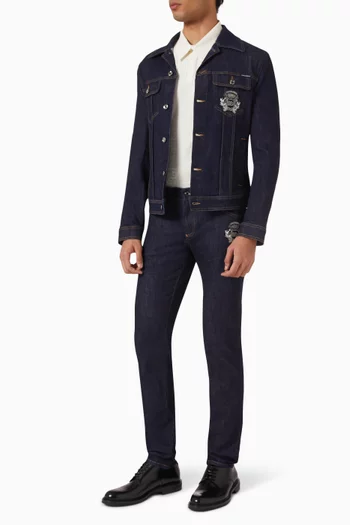 Heraldic Skinny Jeans in Denim