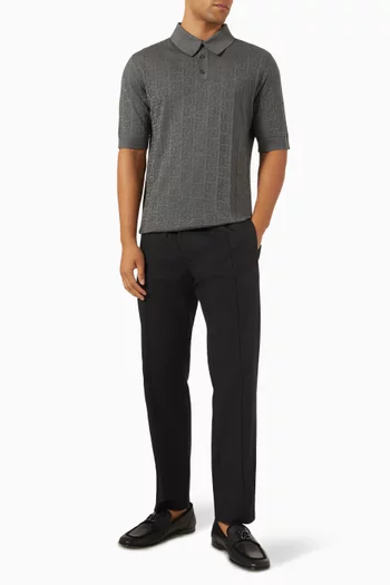 All-over DG Logo Polo Shirt in Silk Jacquard