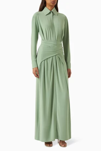 Maxi Shirt Dress in Lycra-blend