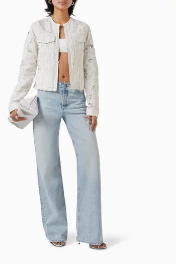 جاكيت جينا بتصميم ممزق دينم