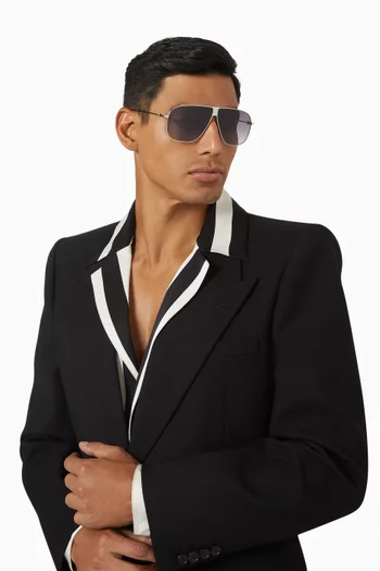 GV Speed Pilot Sunglasses in Silver-tone Metal