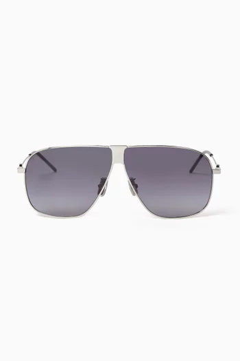 GV Speed Pilot Sunglasses in Silver-tone Metal