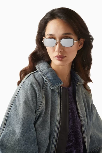 Seashell Rectangular Sunglasses in Metal