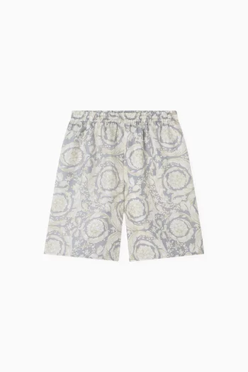 Barocco Print Shorts in Silk